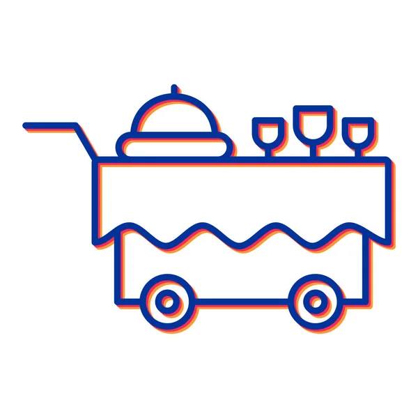 Food Delivery Service Line Icon Food Truck Restaurant Drink Theme — Vector de stock