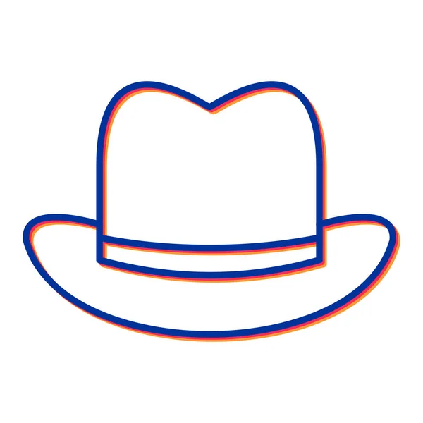 Icona Del Cappello Illustrazione Piatta Del Simbolo Vettoriale Del Cowboy — Vettoriale Stock