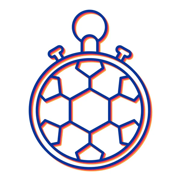 Cronómetro Con Bola Fútbol Icono Vector Ilustración Diseño — Archivo Imágenes Vectoriales
