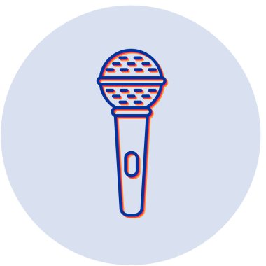 Tek mikrofon simgesinin vektör illüstrasyonu