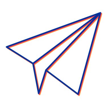 Kağıt uçak ikonu. vektör illüstrasyonu