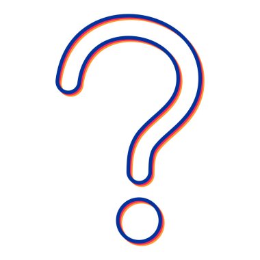 Soru işareti simgesi. İnce çizgi vuruşu. vektör illüstrasyonu.