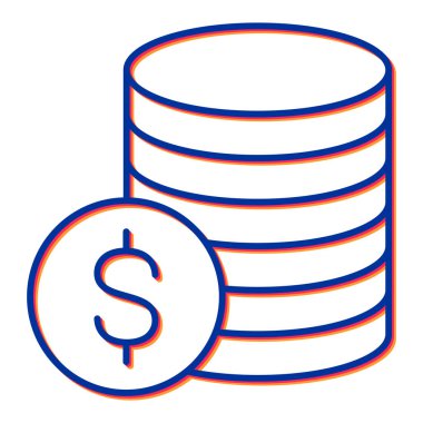 Dolar sikkeleri simge vektör illüstrasyonu