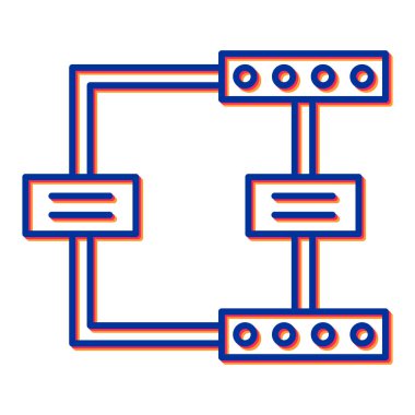 Yapı ve teknoloji simgesinin vektör illüstrasyonu