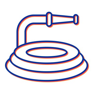 Hortumlu bir bisikletin çizgi simgesinin vektör çizimi