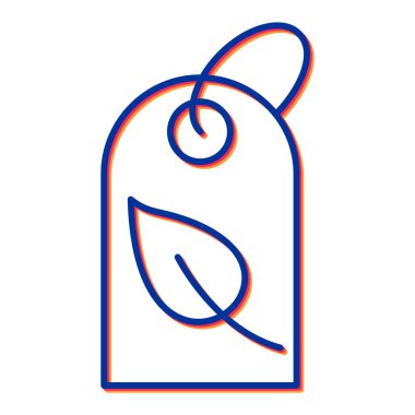 Yapraklı bir etiket simgesinin vektör illüstrasyonu