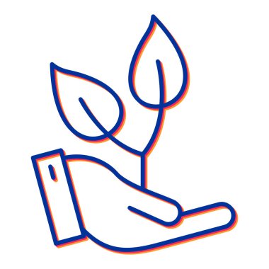 Yaprak simgesi, basit tasarım vektör çizimi