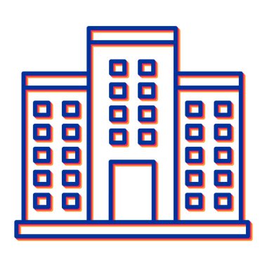 Bina. Web simgesi basit illüstrasyon