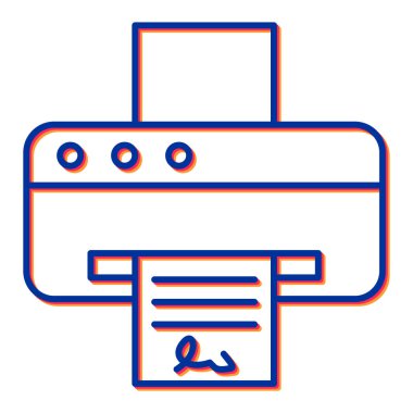 Yazıcı simgesi vektör illüstrasyonu