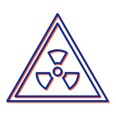 Biyolojik tehlike işareti ikon vektörü. Tehlike sembolü izole edilmiş sınır çizimi