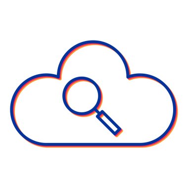 Bulut hesaplama arama simgesi vektör illüstrasyon tasarımı