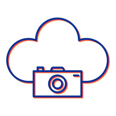 Bulut hesaplama teknolojisi ikon vektör çizimi tasarımı