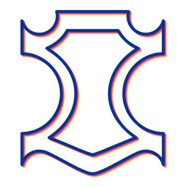 Mavi ve beyaz çizgi simgesinin vektör çizimi