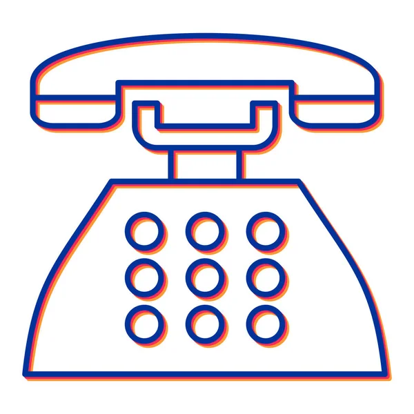 Telefonlursikon Kontur Telefon Symbol Vektor Illustration — Stock vektor