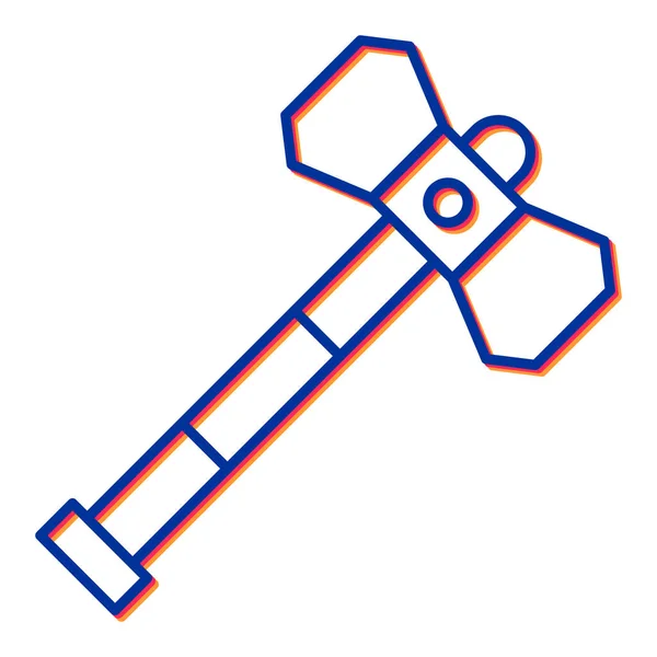 Hammer Icon Vector Segno Linea Sottile Illustrazione Del Simbolo Del — Vettoriale Stock