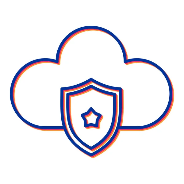 Cloud Computing Protección Seguridad Vector Ilustración — Archivo Imágenes Vectoriales