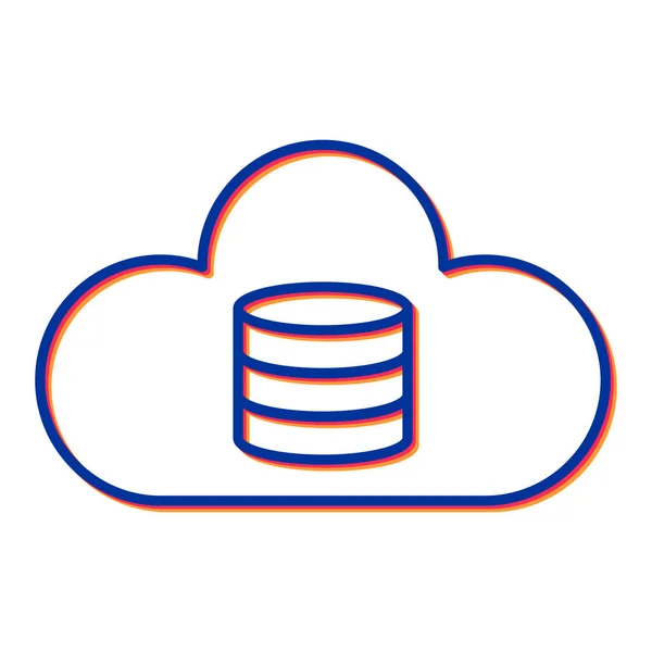 Cloud Computing Datenbank Icon Vektor Illustration Design — Stockvektor