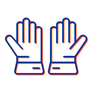 Eldiven ikonu vektörü. İnce çizgi işareti. izole edilmiş sınır sembolü çizimi