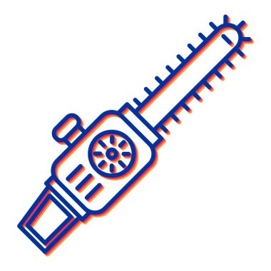 Testere simgesi vektörü. İnce çizgi işareti. izole edilmiş sınır sembolü çizimi