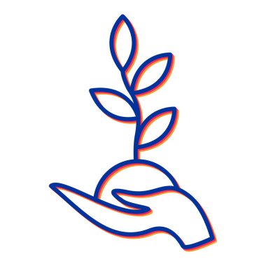 bitki vektörü ince çizgi simgesi