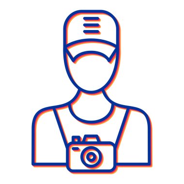 Muhabir simgesi, vektör illüstrasyonu basit tasarım