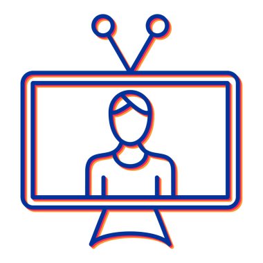 TV simgesi vektör illüstrasyonu