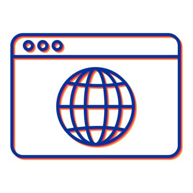 tarayıcı pencere simgesi. İnternet düğmesi. vektör illüstrasyonu