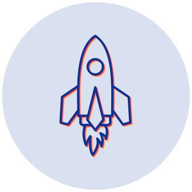 Roket Fırlatma. Web simgesi basit illüstrasyon