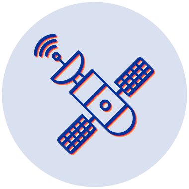 Uzay İstasyonu. Web simgesi basit illüstrasyon