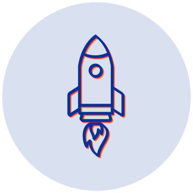 Roket gemisi. Web simgesi basit illüstrasyon