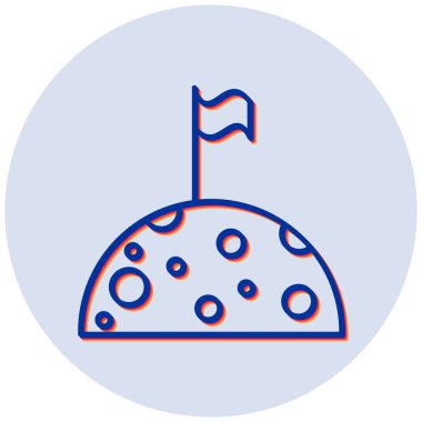 Aydaki bayrak. Web simgesi vektör illüstrasyonu