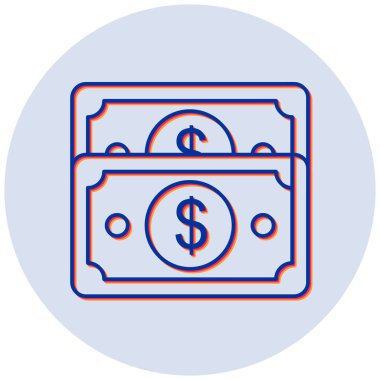 Kağıt para birimi. Web simgesi basit illüstrasyon