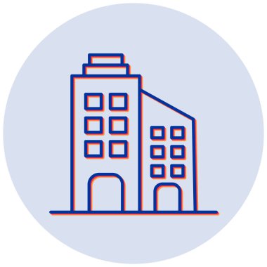 Ofis binası Web simgesi basit illüstrasyon