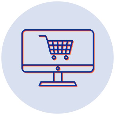 İnternetten alışveriş. Basit resimleme