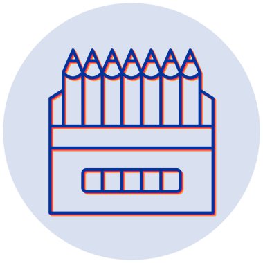 Renkli kalemler. Web simgesi basit illüstrasyon