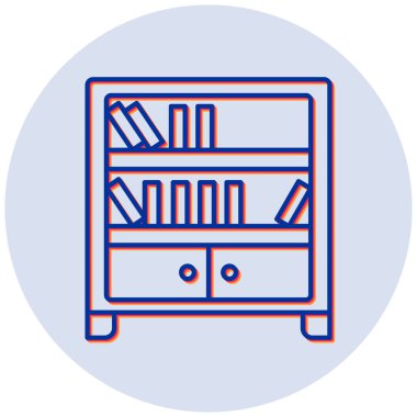 Kitaplık. Web simgesi basit illüstrasyon