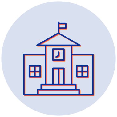 Okul binası. Basit illüstrasyon