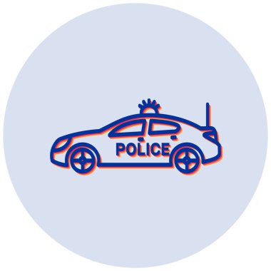 Polis arabası. Web simgesi basit illüstrasyon
