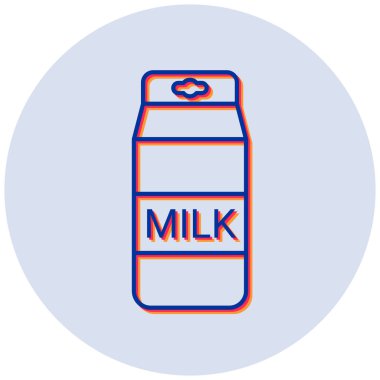 süt simgesi, vektör illüstrasyonu