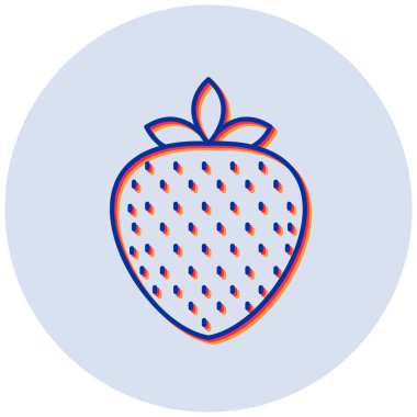 Çilekli. Web simgesi basit illüstrasyon