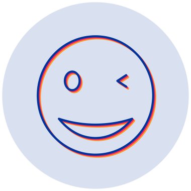 Göz kırpan surat ifadesi. Web simgesi