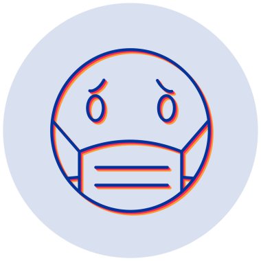 Yüz maskesi. Basit resimleme