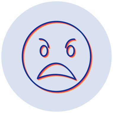 kızgın yüz simgesi, vektör illüstrasyonu