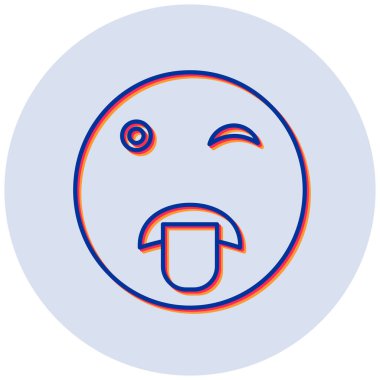 Dil Dışarı simgesi, vektör illüstrasyonu