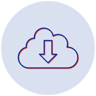 Bulut indirme. Web simgesi basit illüstrasyon