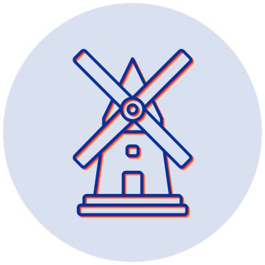 Yel değirmeni ikonu vektör illüstrasyonu