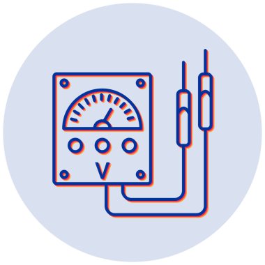 Voltmetre simgesi, vektör illüstrasyonu