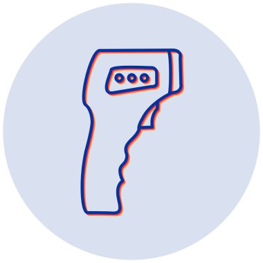 Termometre silahı. Web simgesi basit illüstrasyon