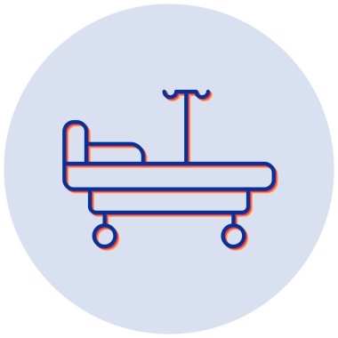 Hastane yatağı. Basit illüstrasyon