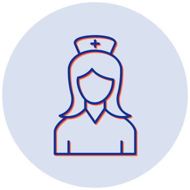 Hemşire hanım. Web simgesi basit illüstrasyon
